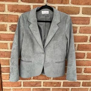 Ultra Suede brand fabric blazer. Light gray